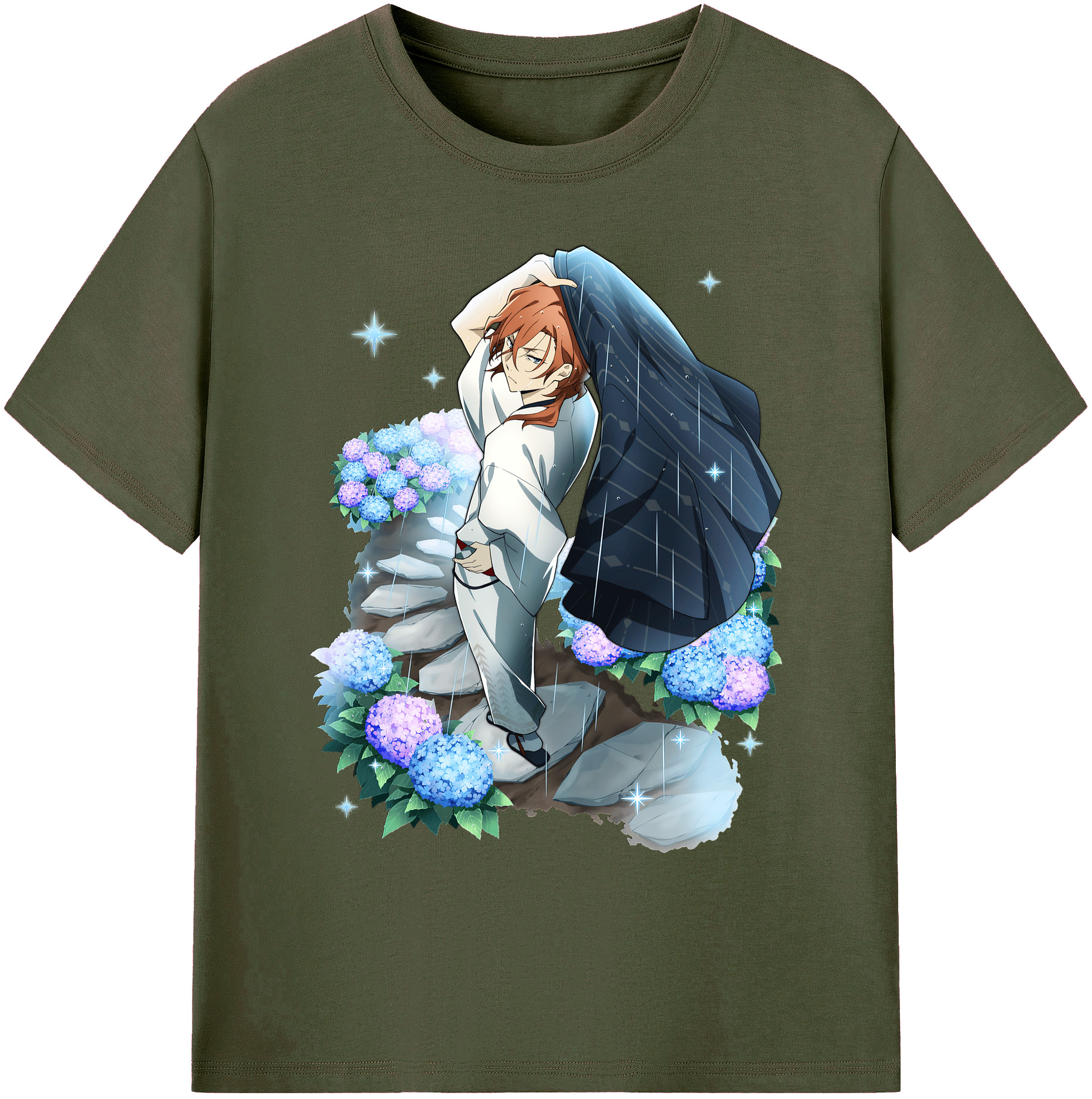 （画像用） 文豪ストレイドッグス Bungo Stray Dogs 綿100％ メンズ半袖Tシャツ｜肌触りやわらか＆通気性